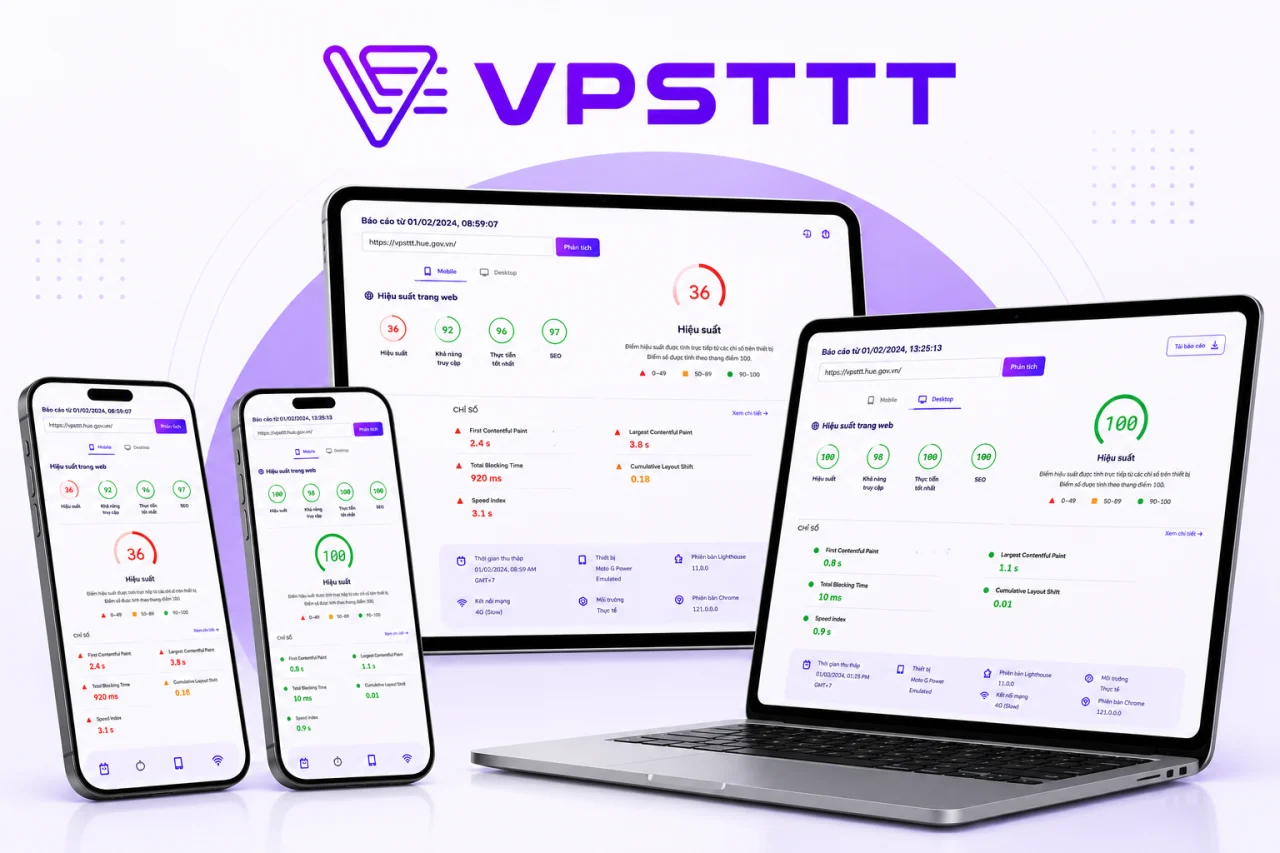 VPSTTT.COM đạt 100 điểm trên hạ tầng VPS NVMe
